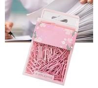 Aumotop Simpatiche Graffette Colorate 70 Pezzi Piccole Clip in Ferro Resistenti per L'organizzazione di Ufficio e Scuola (Rosa)