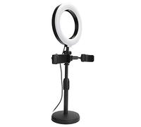 Aumotop Supporto per Clip per Telefono da 2 Pezzi con Luce Anulare a LED Regolabile da 6 Pollici Streaming Multipiattaforma, Tre modalità di Illuminazione, Comodo Guardare Film