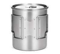 Aumotop Tazza in Acciaio Inossidabile da 750 Ml con Impugnatura Pieghevole e Coperchio, Vaso da Campeggio Portatile per Zaino in Spalla (tazza)