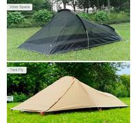 Aumotop Tenda da Campeggio Ultraleggera Tenda per Singola Resistente All'acqua Supporto in Alluminio Aeronautico per Sacco a Pelo Portatile Zaino in Spalla/arrampicata, Marrone Terroso (Abbronzatura)