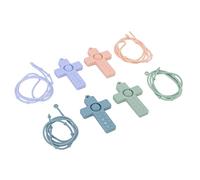 Aumotop Toni Morbidi Massaggiagengive per Bambini Croce Giocattolo da Masticare per Sollievo Dalla Dentizione in Silicone con Cordino, Set di Giocattoli la Dentizione Infantile da 4 Pezzi la
