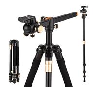 Aumotop Treppiede per Fotocamera DSLR Regolabile in Altezza Leggero con Gancio Centrale per un Utilizzo Stabile, Compatibile con la Maggior Parte delle Fotocamere Digitali, Livelle a Bolla