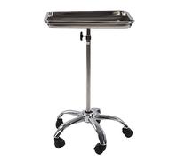 Aumotop Vassoio per Strumenti per Salone in Metallo Mobile con Supporto, Robusto Vassoio Medico Parrucchiere, Procedure Regolabile Saloni, Negozi Medici