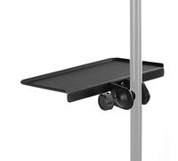 Aumotop Vassoio Resistente per Supporto per Microfono con Morsetto di Montaggio, Ideale Smartphone e Piccoli Oggetti, Materiale in Metallo Nero, Dimensioni 8 * 5 Pollici, Spettacoli Dal Vivo