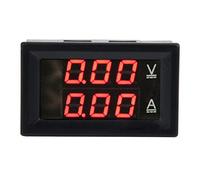 Aumotop Voltmetro e Amperometro CC A 3 Cifre di Alta qualità con Display A LED per Lettura Accurata di Corrente e Tensione 0-100 V 50/10 (Retroilluminazione dei caratteri rossa 10A)
