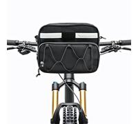 AUMTISC Borsa per manubrio da 7 l, con tracolla, per bici da corsa, mountain bike, moto (nero)