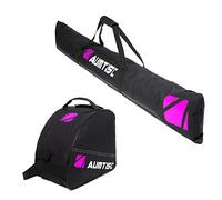 AUMTISC Borse per kit da sci Borsa per scarponi combinata e imbottita per 1 paio di scarponi da sci Borsa da sci a lunghezza regolabile fino a 200 cm (Spessa Imbottito, Rosa)