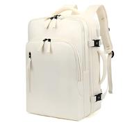 AUMTISC Zaino per computer portatile, 22 - 38 l, regolabile, grande capacità, borsa da viaggio per affari, laptop fino a 15,6 pollici, bianco, L