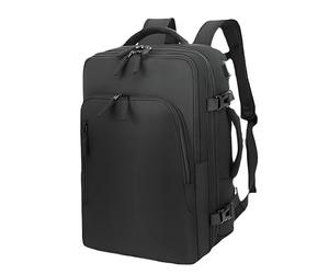 AUMTISC Zaino per computer portatile, 22 - 38 l, regolabile, grande capacità, borsa da viaggio per affari, laptop fino a 15,6 pollici, Nero , L