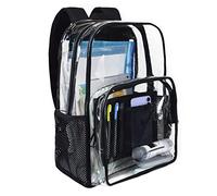 AUMTISC Zaino Trasparente Impermeabile Trasparente Zaino Heavy Duty Vedi Attraverso Borsa per Scuola, College, Sport