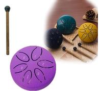 Aumude Buddha Stones Mini tamburo lingua in acciaio 7,6 cm, mini tamburo handpan, 6 note, senza preoccupazioni, per bambini e adulti, educazione, intrattenimento, meditazione, yoga, regalo zen (viola)