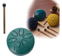 Aumude Buddha Stones Mini tamburo lingua in acciaio 7,6 cm, mini tamburo handpan, 6 note, senza preoccupazioni, per bambini e adulti, educazione, intrattenimento, meditazione, yoga, regalo zen (verde)