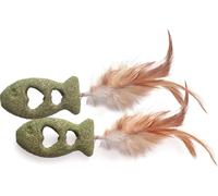 Aumüller Gioco Dentale per Gatti - Pesciolini con Piume, Set di 2 Pezzi - 1 set