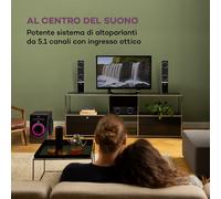 Auna Areal 825 - Sistema di altoparlanti 5.1, 200 W RMS, BT, USB, SD, AUX, telecomando