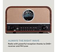 Auna Radio Portatile, Radio con Lettore CD per Casa, Radio DAB con Bluetooth + Impianto AUX, Radio Vintage FM/DAB/DAB+ con Display LCD, Telecomando, Radio Portatile Bluetooth con CD, MP3 e Streaming