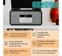 Auna Bella Ann - Impianto stereo con giradischi, radio DAB+/FM, USB, Bluetooth