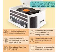 Auna Belle Epoque 1908 DAB Impianto Stereo Retrò Giradischi DAB+ Bluetooth bianco