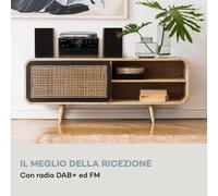 Auna Impianto stero vintage Oakland DAB Plus DAB+/FM BT Funzione Vinile CD Cassetta, inclusi altoparlanti