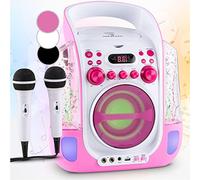 Auna Karaoke Professionale Completo, Cassa Karaoke Portatile per Bambini e Adulti con Microfono Karaoke, Karaoke con Cassa, USB, Casse Dj, LED, Canta Tu Karaoke Bambini con 2 Microfoni