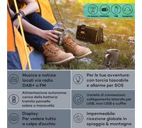 Auna Patagonia DAB+ - Radio outdoor, DAB/DAB+/FM, carica a manovella, USB, allarme SOS, impermeabile