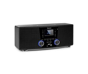 AUNA Stockton - Micro Impianto Stereo, DAB+, FM con Funzione RDS, Bluetooth, USB, AUX, CD, MP3, 20W max. (2 x 5W RMS), Dimensioni Compatte, Multiuso, Display OLED, Ed. 2020, Nero