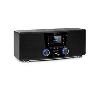 auna Stockton Micro sistema stereo - 20W max. (2x 5W RMS), DAB+, sintonizzatore radio FM, funzione RDS, lettore CD, Bluetooth, porta USB, AUX-IN, display OLED, X-Bass, EQ, timer, funzione sveglia
