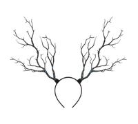 Aunaeyw Cerchietto per capelli con corna di alce, accessorio per donne, per cosplay, festival, Halloween, feste di Natale (blu navy, )