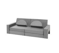 Aunaeyw Divano da gioco per bambini, regolabile e rimovibile, 8 pezzi, per camera da letto e sala giochi, divano creativo convertibile per bambini (colore grigio, 153 x 65 x 53 cm)