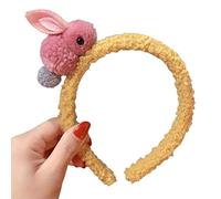 Aunaeyw Elastici per capelli a forma di coniglietto, morbidi elastici per capelli pasquali, per coda di cavallo, per capelli fini e spessi (rosso rosa, fascia)