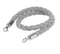 AUNANGLJSCS Barriere di Corda, Queue Barrier Rope, 1/1.5/2M Crowd Control, External Internal Stanchion Ropes Hemp Twisted Cords,with Silvery Hook Line Divider Fence for Carpet Party(Gray,1.5M)