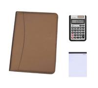 Aundhegrtt Raccoglitore Calcolatrice Note PU | Spazio dedicato a calcolatrice e blocco note, materiale PU resistente e facile da pulire, portatile per quotidiano.
