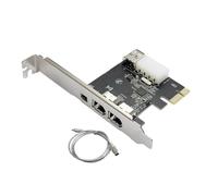 Aundhegrtt Scheda di Espansione PCIe 1X a 1394a 4 Porte FireWire 2,5 Gbps | Interfaccia PCI-Express full-duplex fino a 2,5 Gbps.