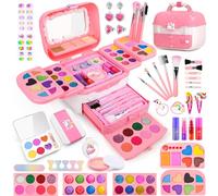 Auney Set di Trucchi Bambina 4 5 6 7 8 9 10 anni, 80 pezzi Set per il Trucco per Bambini,per ragazze, Giocattoli, Halloween, Natale, Regalo di Compleanno per Ragazze 4-10 anni