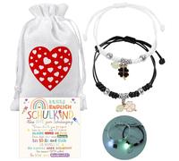 AUNGCSHE 2 braccialetti dell'amicizia per l'inizio della scuola, per bambini, adatti come regalo per l'inizio della scuola, con biglietto di auguri, regalo di compleanno per bambini e ragazze, Eine