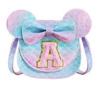 AUNGCSHE Mouse Ear Bow Crossbody, Borsetta Bambina Presenta una Fantasia a Squame, Borsetta Ragazza Spallacci regolabili, Idea per Ragazza Compleanno Natale