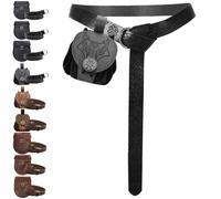 AUNGKWANG Abbigliamento Medievale per Uomo e Donna, Marsupio Medievale D'Epoca In Pelle Di, Cintura Vichinga MedievaleSet, per Costume Vichinghi Pirati Strega Cavalieri Rinascimentale