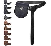 AUNGKWANG Abbigliamento Medievale per Uomo e Donna, Marsupio Medievale D'Epoca In Pelle Di, Cintura Vichinga MedievaleSet, per Costume Vichinghi Pirati Strega Cavalieri Rinascimentale