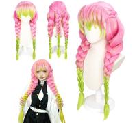 AUNGKWANG Kanroji Mitsuri Cosplay Anime Parrucche, 90 cm Parrucca Rosa, Cosplay Parrucche per Carnevale, Halloween, Festa