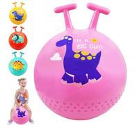 AUNGKWANG Palla Rimbalzante con Motivo Dinosauro, 45 cm Palla Saltare per Bambini con T Manico, Pallone Rimbalzante, capacità Carico 85 kg, Pallas Che Rimbalza per 2 Anni in su