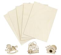 AUNHOKE Compensato 2mm, 5 Fogli 30x20cm Pannelli Compensato di Pioppo per Modellismo Pirografia Cricut Bricolage e Incisione Laser