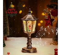Auniq Lanterna di Natale a globo di neve con musica, Retrò Globo di Neve Natalizio Ornamenti LED Babbo Natale Fiocco di Neve Lampada di Natale Decorazioni Natalizie, Luce notturna di Natale Regalo
