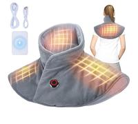 Auniq Termoforo Senza fili per Cervicale e Spalle con 5000mAh Power Bank, Con peso Cuscinetto termico per collo spalle 3 Temperatura Scaldacollo riscaldato Scaldacollo e spalle per alleviare il dolore