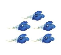 AUNMAS 5 Pezzi Fiore All'occhiello dello Sposo Set Elegante Fiore All'occhiello per Uomo Fiore Matrimonio Fiori Artificiali Realistico Spilla Fiore Artificiale per Matrimonio (Blu)