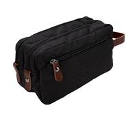 AUNMAS Beauty Case da Viaggio con Organizer per Trucchi da Appendere, con Separazione per Prodotti Asciutti e Bagnati, in Tessuto Oxford Impermeabile, Ideale per Viaggi, Lavoro e casa. (BLACK)