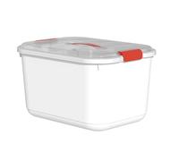 AUNMAS Cassetta di Emergenza, Organizer di Grande capacità con Ripiani Trasparenti e Coperchio con Chiusura, per L'organizzazione della Casa e la Preparazione Al Viaggio (rosso)