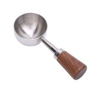 AUNMAS Cucchia di Misurazione del caffè, Pazzo di caffè in Acciaio Inossidabile Vintage Multifunzionale con Manico in Legno per caffè, tè, Latte in Polvere, (S argento da 15 ml)