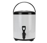AUNMAS Distributore di Bevande Calde e Fredde Portatili con Spigot, Distributore di Bevande Isolate in Acciaio Inossidabile 6L 304 con Manico per il Succo di tè Al Latte Zuppa per il (WHITE)