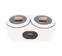 AUNMAS Doppio Pentola a Cottura Lenta, Mini Non Stick 2 Pentole Interne Buffet Server Portatile Portatifuncazionale ABS in Acciaio Inossidabile
