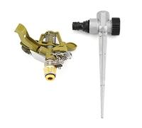 AUNMAS Irrigatore a Pulsazione in Metallo in Lega di Zinco con Irrigatore a 360 Gradi con Picchetto Regolabile da Semicerchio a Cerchio Completo per Irrigazione per Prato, Giardino, Cortile, Villa