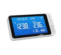 AUNMAS Misuratore della qualità dell'aria 6 in 1, Rilevatore di CO2, Tester PM2.5 con Visualizzazione dei Dati in Tempo Reale per l'home Office School